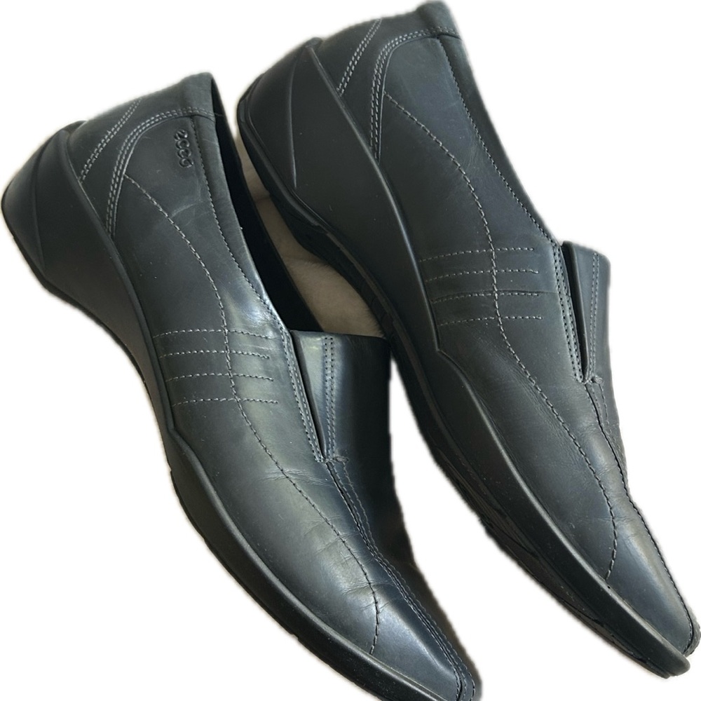 ECCO Women’s Dark Grey Leather Slip-On Loafer Shoes,  Size 42 EU - Picture 8 of 14